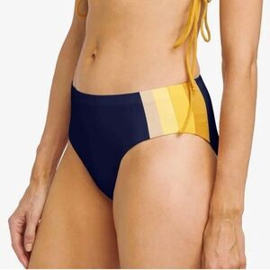 New Womens Robin Piccone Charlie High Waist Bikini Swim Bottom Ink Dandelion - M